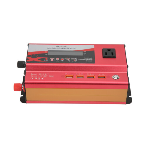 Μετατροπέας ρεύματος DC σε AC, Οθόνη LCD 700W, Μετατροπέας αυτοκινήτου, Πρίζα AC, 2