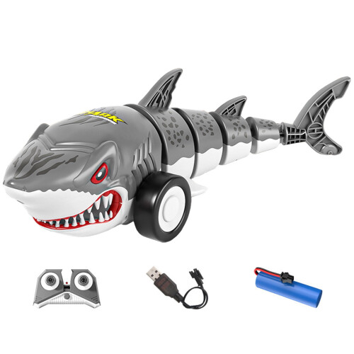 Requin télécommandé - Voiture robot LED rechargeable avec queue ondulante et rotation à 360 2