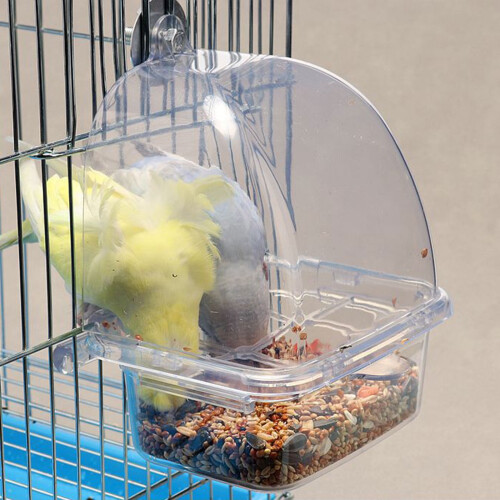 Bird Cage Feeder Transparent Plastic Easy to Install and 1