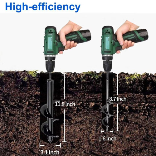 2-Piece Garden Post Hole Digger Auger 2