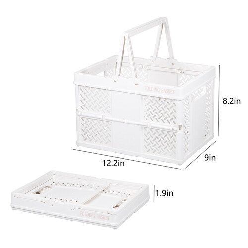 School Storage and Organization Foldable Latchs Bins, Organizer Box with Handle Stackable Plastic Containers, Visible for Closet, Kitchen 1
