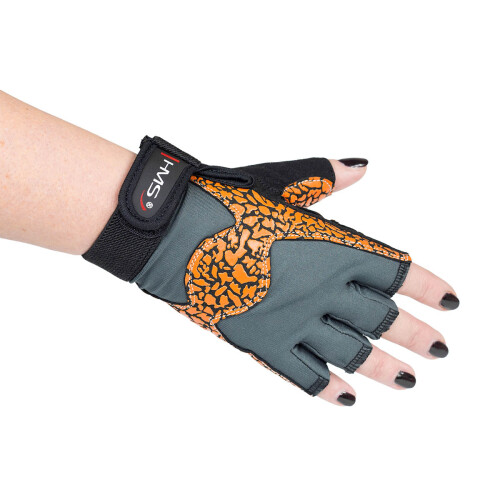 Damen Fitnesshandschuhe, Größe S, Orange/Grau 2