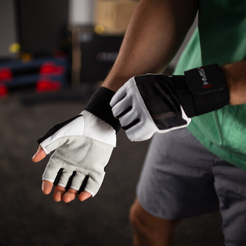Fitnesshandschuhe, Weiß-Schwarz, Größe M 2