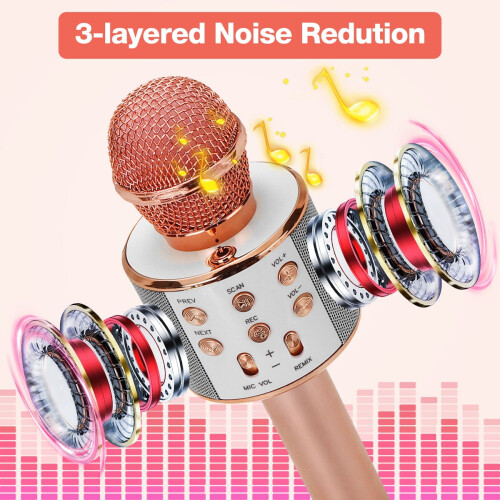 Μικρόφωνο Bluetooth Karaoke με ηχείο, μαγικές φωνές, λειτουργία εγγραφής, ασύρματο 1