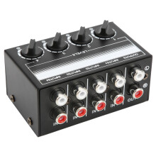 Outdoor 4-Kanal Stereo-Mixer Mini Passives Signal-Hub für Gesangseffekte