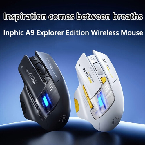 Ασύρματο ποντίκι παιχνιδιών Inphic A9Explorer με οθόνη στάθμης μπαταρίας 500mA, 2