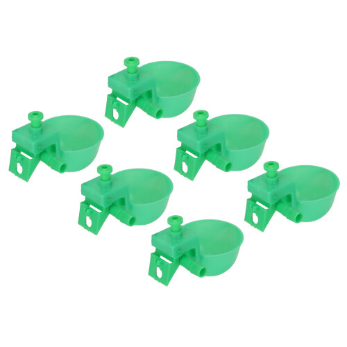 Adjustable Water Amount Chicken Drinking System, Durable Material Easy Cleaning Poultry Drinker Cups Automatic Feeder Safe And Reliable Green Plastic 1
