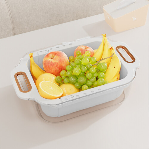Living And Home Double Layer Detachable Drainer Basket, White 1