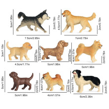 8pcs Mini Dog Figurines Set, Realistic PVC Puppy Cake Toppers for Kids