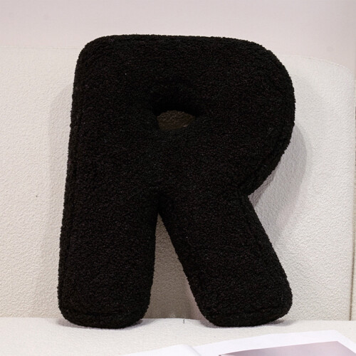 Alphabet Pillow Black Soft Plush 26 Letters 1