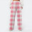 Damen-Fleece-Schlafhose mit Karomuster, elastischem Bund und 3