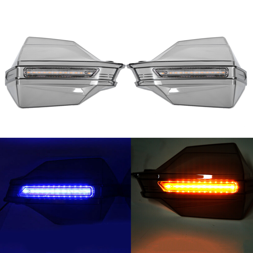 Motorcycle Wind Deflector Hand Guard Led Blue/Yellow 7340572004420