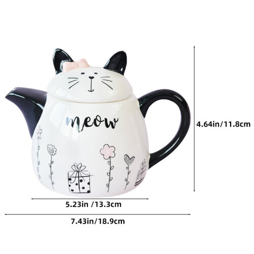 Ceramic Teapot Minimalist Fashion White 1 Pack 2