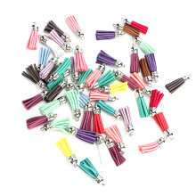 50 Stück bunte Tassel-Anhänger für Halsketten, Armbänder, Schlüsselanhänger, DIY-Bastelarbeiten