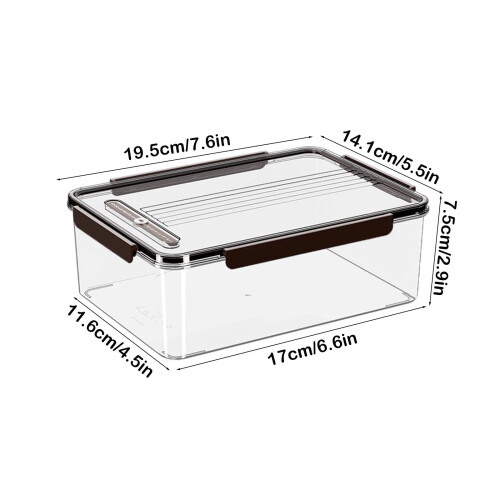 Refrigerator Organizer, Sealed Storage Containers, Stackable Clear Bins, Kitchen Pantry Refrigerator Freezer, Home Cooks 2