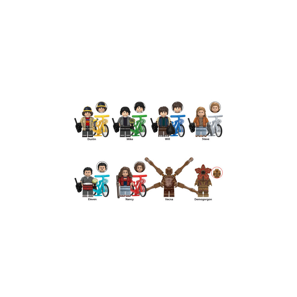 Enekio 8Pcs Stranger Things Assembled Minifigures Set Children's Toys Building Blocks