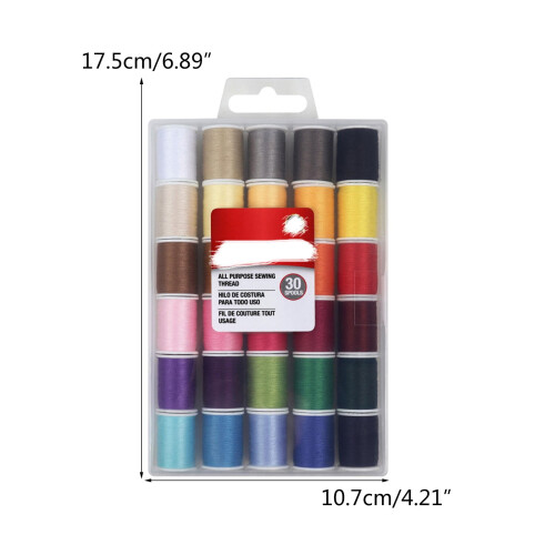 30Pieces Sewing Thread Polyester Sewing Thread for Sewing Machine Hand Quilting Embroidery 50 Yard Professional 2