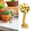 Skull Planter Spine Stand Set - Resin, 11.6in Gold 1
