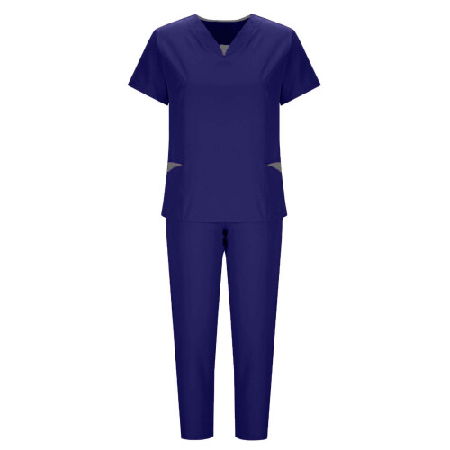asdoklhq Παντελόνι Jogger Scrubs για γυναίκες Μονόχρωμο παντελόνι με τσέπη και κορδόνι, 2