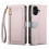 PU Leather iPhone 16 Case with 3-Card Holder Purple 2