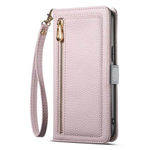 PU Leather iPhone 16 Case with 3-Card Holder Purple 2