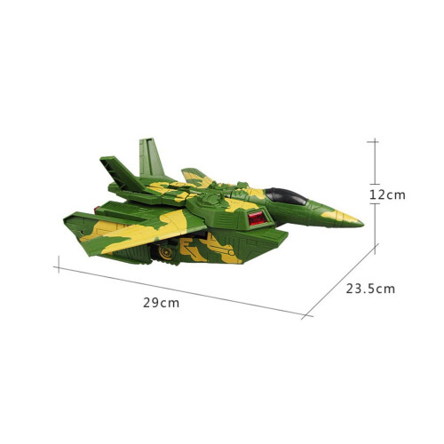 Brinquedo de avião tanque elétrico deformável verde, 1 unidade, 8,5 x 3,9 polegadas. 2