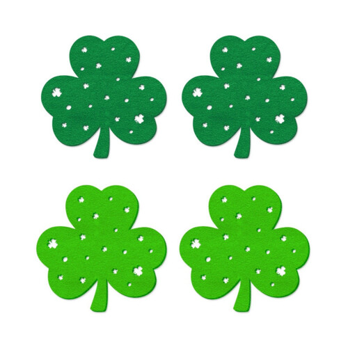 Ensemble de 4 sets de table trèfle, sets de table en forme de trèfle pour la Saint-Patrick, décoration de cuisine festive 1
