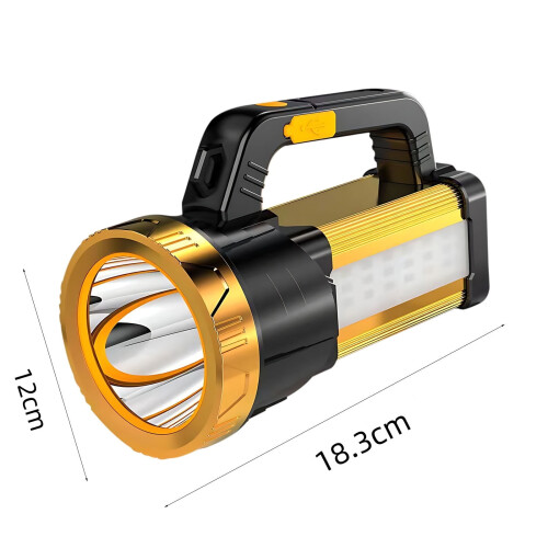 Υπερφωτεινός επαναφορτιζόμενος φακός USB, αδιάβροχος εξωτερικός προβολέας, 2
