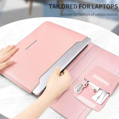Capa para laptop de 13 a 14 polegadas com suporte, revestimento em couro PU, fecho magnético, resistente a arranhões – compatível com MacBook, 2