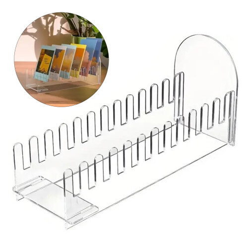 Acrylic greeting card rack light decorative 12-slot 1