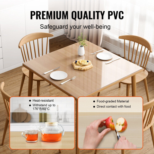 Διαφανές προστατευτικό τραπεζιού από PVC, 12"x12" (305x305mm), πάχος 1,5mm, αδιάβροχο 2