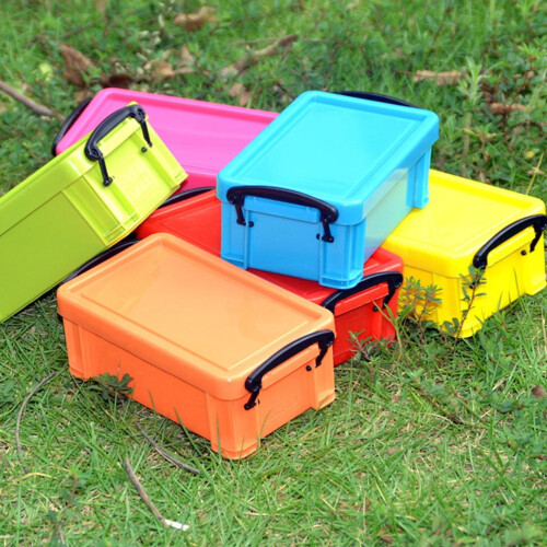 ETEREAUTY Storage Box With Lids Assorted Color 3pcs PP 2