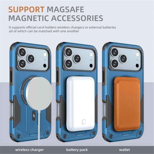 Μαγνητική θήκη για iPhone17Pro Max6.9" – Συμβατή με MagSafe, Αόρατη βάση στήριξης, Ανθεκτική 1