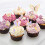 20 τεμάχια ροζ & μοβ διακοσμητικά για cupcakes με πεταλούδες 3D για γενέθλια, γάμο, 3