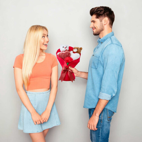 Valentine's Day Plush Bouquet Teddy Bear Flower Romantic 2