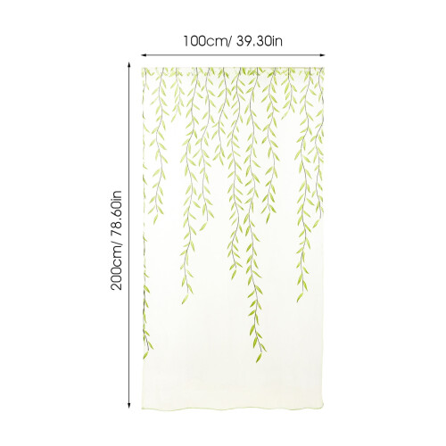 Green Transparent Curtains Polyester for Window Sheer Elegant Design 1