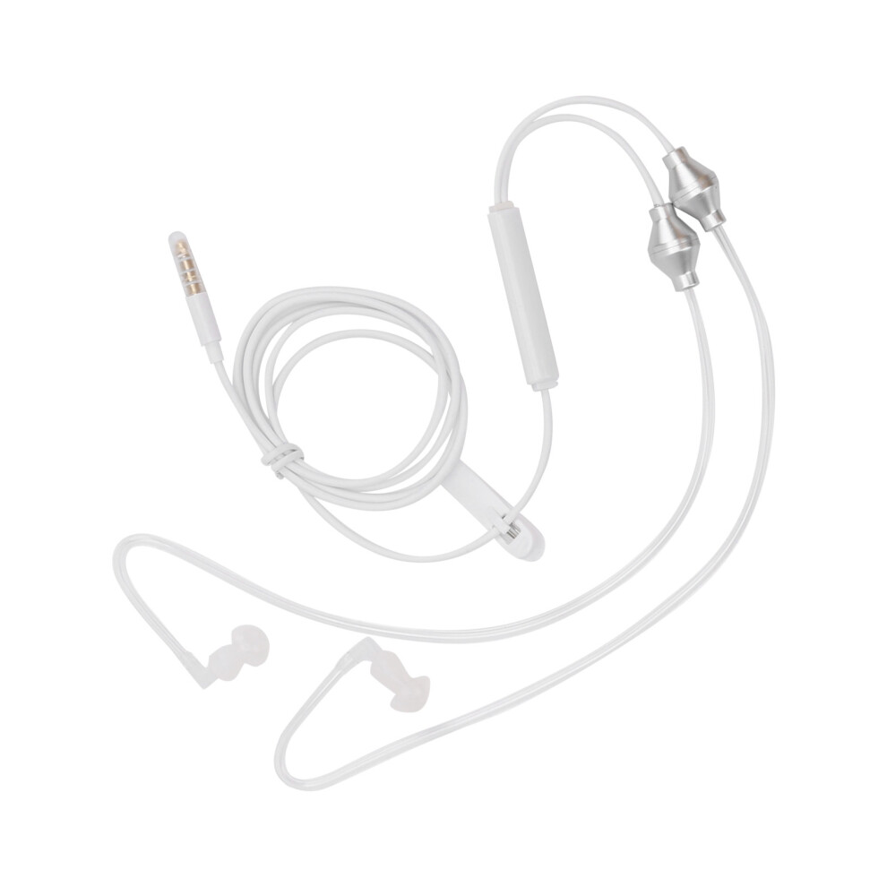 Wired Air Tube Earbuds 3.5Mm Jack, 120Cm, White, Microphone 5081391922633
