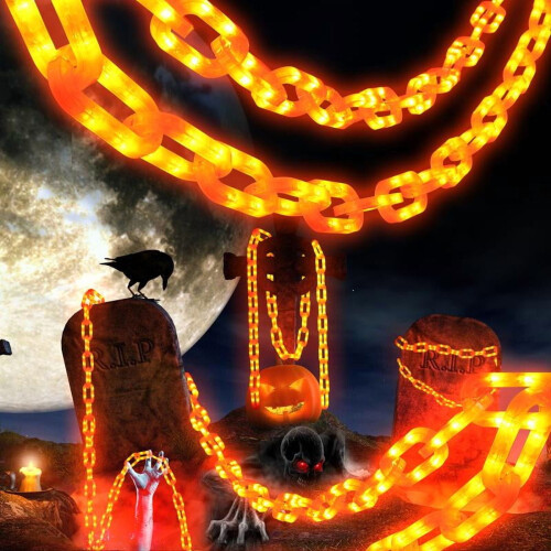 Φωτάκια Μπαταρίας για Διακόσμηση Halloween - 10ft160LED Πλαστικά Αλυσιδωτά Φώτα, 1