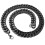 Κολιέ με αλυσίδα Curb Cuban Link από ανοξείδωτο ατσάλι 316L, επιχρυσωμένο σε μαύρο χρώμα, 5