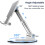 360 Rotating Desk Phone Holder – Foldable, Adjustable Angle/Height Stand for iPhone, Switch, Tablets 4.6–12.9", Black; compatible with iPhone, 4