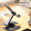 360 Rotating Desk Phone Holder – Foldable, Adjustable Angle/Height Stand for iPhone, Switch, Tablets 4.6–12.9", Black; compatible with iPhone, 8