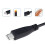 Καλώδιο τροφοδοσίας ανοιχτού άκρου USB C 90 μοιρών/ευθείας κεφαλής 2 ακίδων, 5