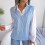 Oversized Sweater Vest for Women V Neck Sleeveless Solid Color Loose Pullover Sweater 6