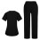 Women's V-Neck Scrubs Top Black XL 4