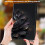 Ελαφριά θήκη PU/TPU Folio για συμβατότητα με Samsung Galaxy Tab A9 – Σχέδιο με μαύρο λουλούδι, 4