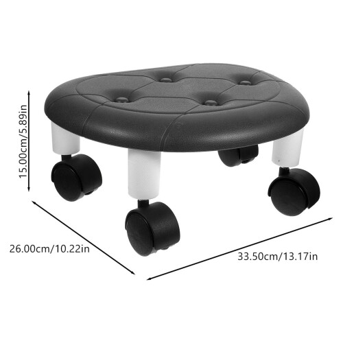 Black Low Rolling Seat Stool Plastic Lightweight Office Chair 1 Set 1