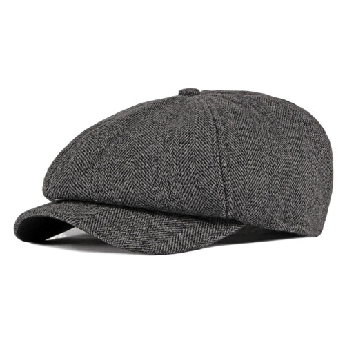 Men's British Retro Beret Warm Peaked Cap 1