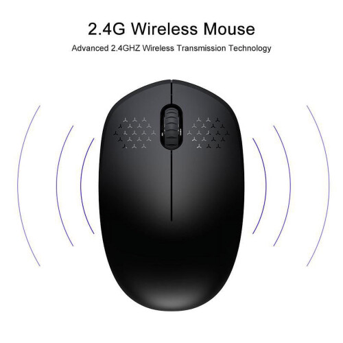 Wireless Mouse 2.4G Mini Mouse Optical Silent-Click Mouse For Laptop, Computer, PC, Mac (Black) 1