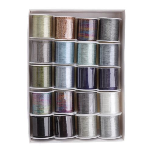 Versatile Sewing Thread Set Metallic Glittery Polyester Sewing Thread Creative Craft Ideas Decorative Threads Assorted Colours Durable All Purpose 1