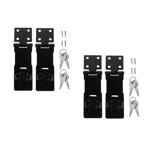2Sets Schwarz Beschichtetes Haspenschloss Für Möbel 2